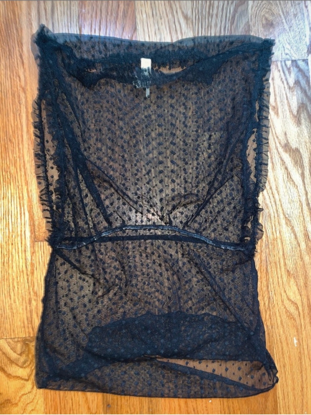 Free People Black Sheer Polka Dot Camisole